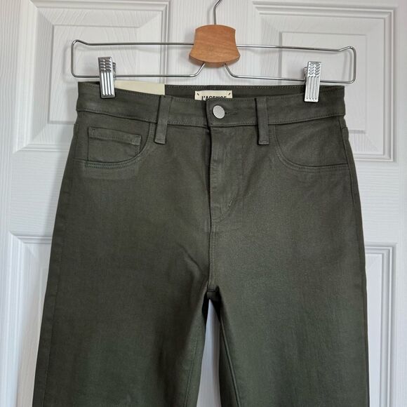 NWT L'AGENCE Selma High Rise Baby Boot Bootcut Jeans in Ivy Green Coated Size 25 - Picture 7 of 11